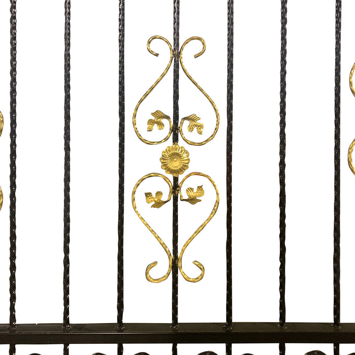 TMG Industrial 20-ft Bi-Parting Deluxe Wrought Iron Ornamental Gate, 100% Solid Forged Steel, Powder Coated, TMG-MG20