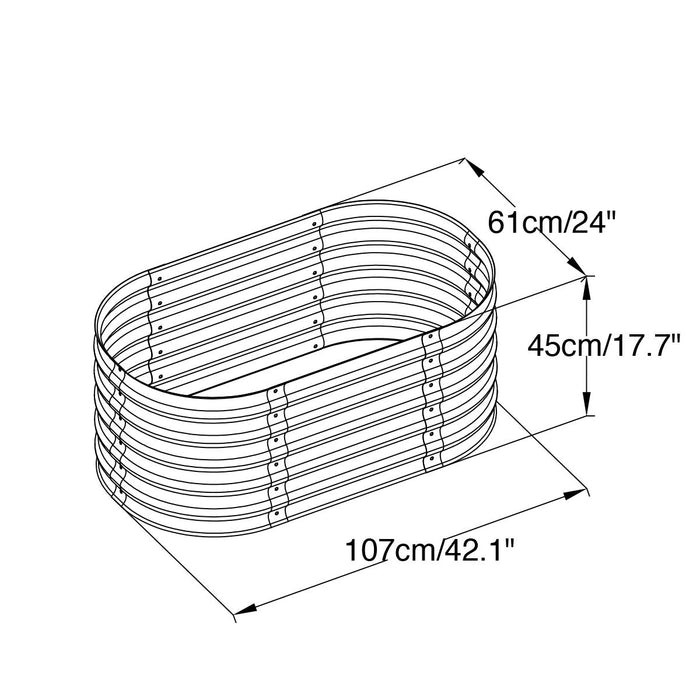 TMG Industrial Metal Raised Garden Bed Kit, 9-In-1 Modular Design, 18” Tall, Galvanized & Powder Coated, Rubber Edging, TMG-MGB96