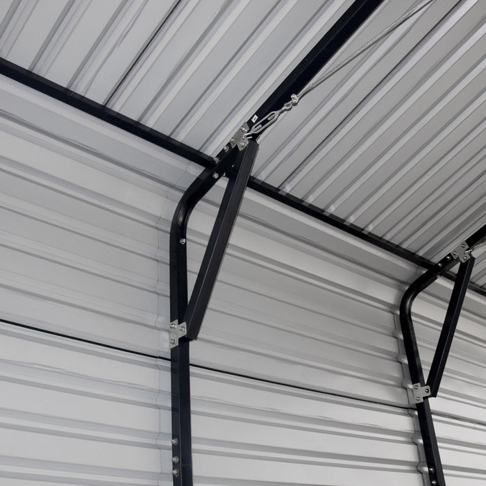 TMG Industrial 20’ x 20’ Metal Shed Carport, 10’ Enclosed Sidewalls, 400 Sq-Ft, 27 GA Corrugated Panels, TMG-MSC2020F