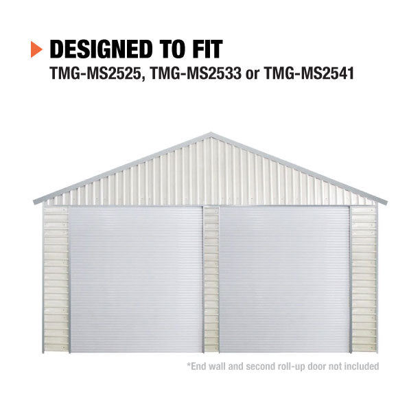 TMG Industrial Motorized Roll-Up Door Kit for TMG-MS25 Series Metal Barn Sheds, With Two Remote Controls, AC Motor, TMG-MS2500-RD101