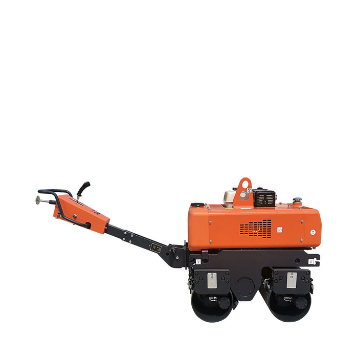 TMG Industrial 1-Ton Walk-Behind Double Drum Vibratory Roller, 13 HP Honda GX390 Gasoline Engine, 14” Drum, 3800 lb Compaction Force, Electromagnetic Clutch, Integrated Control Handle, TMG-MVR30