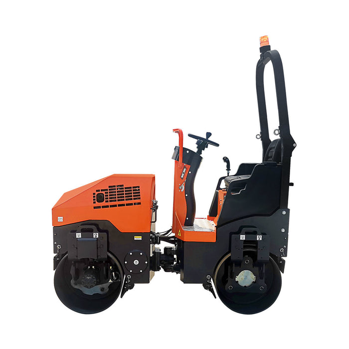 TMG-MVR50 1.5-Ton Ride-On Double Drum Vibratory Roller, 20.7HP Honda GX630 Engine, 22'' Drum, 4950 lb Compaction Force