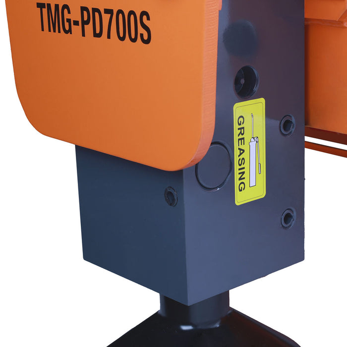 TMG Industrial Skid Steer Post Pounder, 8” Post Diameter, 700 Ft-lb Energy Class, 500-900 BPM Pounding Rate, TMG-PD700S