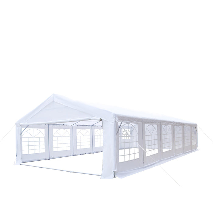 TMG Industrial 20' x 40' Heavy Duty Outdoor Party Tent with Removable Sidewalls and Roll-Up Doors, 11 oz PE Cover, 6’6” Overhead, 10’ Peak Ceiling, TMG-PT2040F