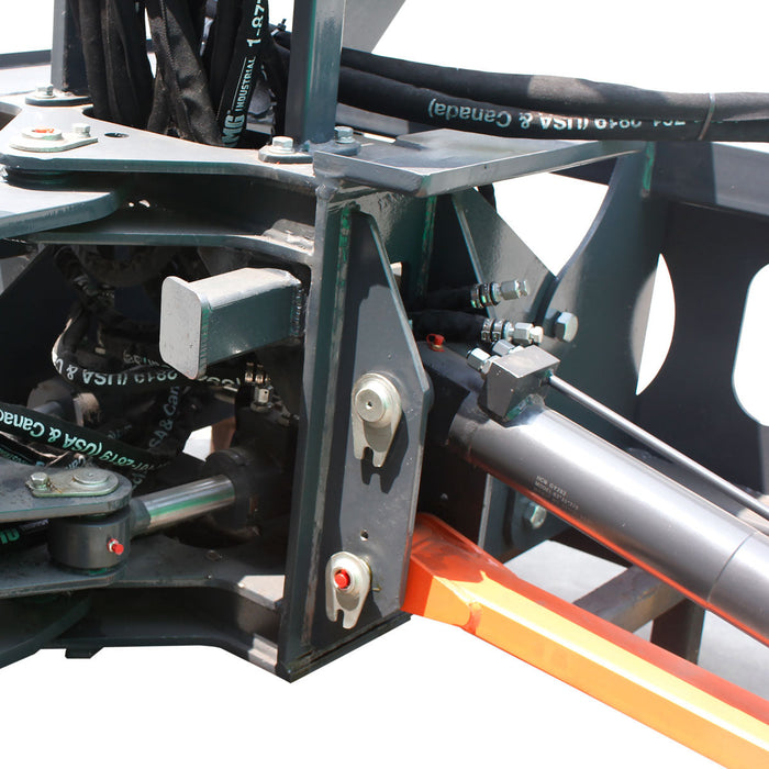 TMG Industrial Skid Steer Swivel Backhoe Attachment, 16” Bucket Included, 8’ Digging Depth, Foldable Stabilizers, TMG-SBH50
