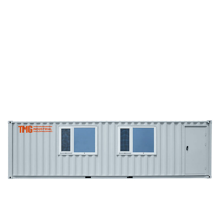 TMG Industrial 30’ Custom Built Steel Container Office, Working Area & Manager’s Office, 1 Leather Office Chair, 4 Ergonomic Office Chairs, TMG-SCO30