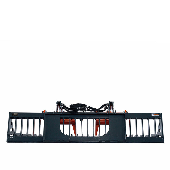 TMG Industrial 84” Skid Steer Skeleton Grapple Attachment, Universal Mount, 34” Arm Opening, 3” Tine Spacing, 2600 lb Weight Capacity, TMG-SG85