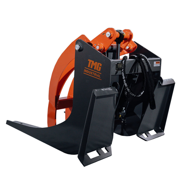 TMG Industrial 30” Skid Steer Log Grapple Attachment, 42” Claw Opening, 3000-lb Grapple Capacity, Universal Mount, TMG-SLG30