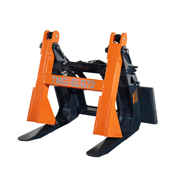 TMG Industrial 46” Skid Steer Log Grapple Attachment, 36” Claw Opening, 6400 lb Grap Capacity, TMG-SLG72