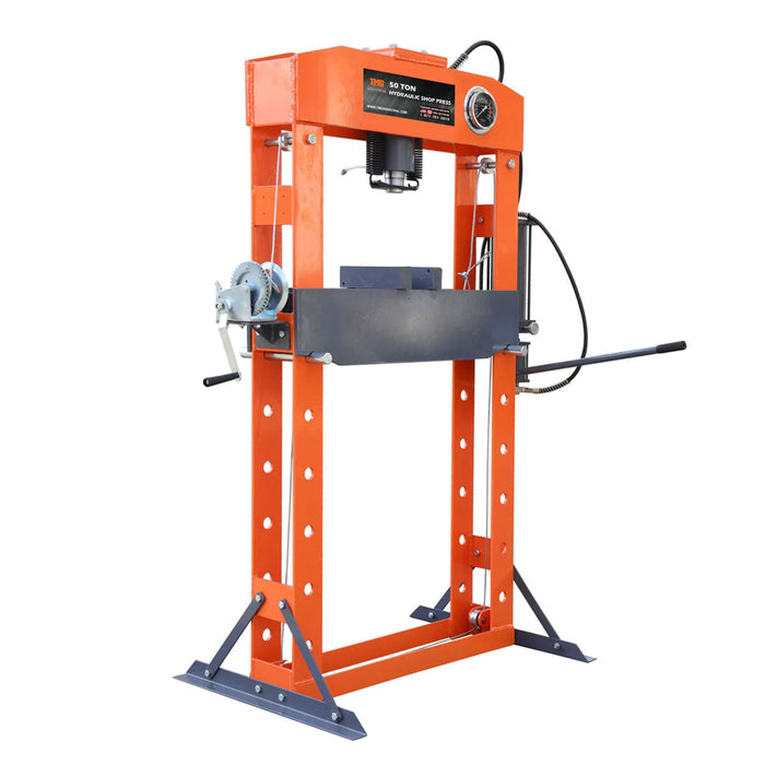 TMG Industrial 50 Ton Capacity Hydraulic Shop Press, Heavy Duty