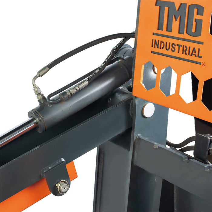 TMG Industrial 48” Two-Cylinder Pallet Fork Pipe Grapple, 6200-lb Lift Capacity, ITA Class III Forged Tines, Skid Steer Mount, TMG-SPG45