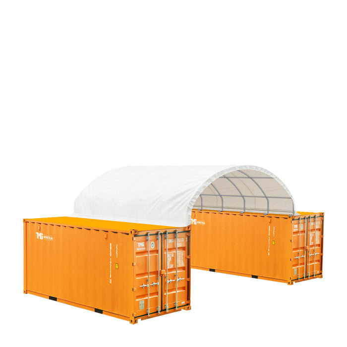 TMG Industrial 20' x 20' PE Fabric Container Shelter, Fire Retardant, Water Resistant, UV Protected, TMG-ST2021CE(Previously ST2020C)