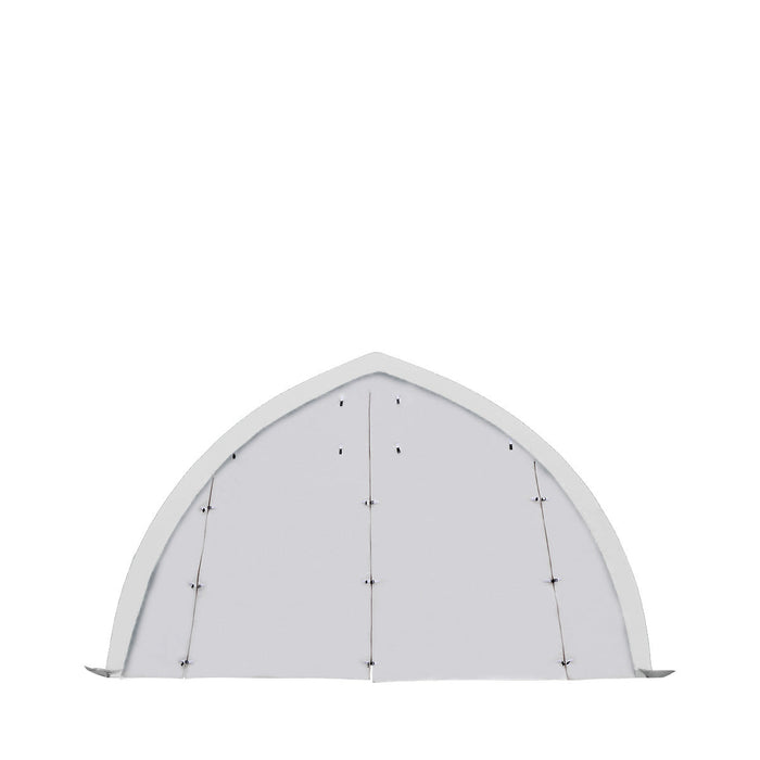 TMG Industrial 20' x 30' Arch Wall Peak Ceiling Storage Shelter with Heavy Duty 11 oz PE Cover & Drive Through Doors, TMG-ST2031P (Previously ST2030P)
