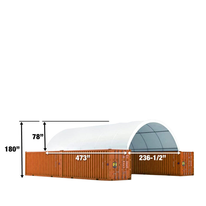 TMG Industrial 20' x 40' PVC Fabric Container Shelter, Fire Retardant, Water Resistant, UV Protected, TMG-ST2041CV(Previously ST2040C)