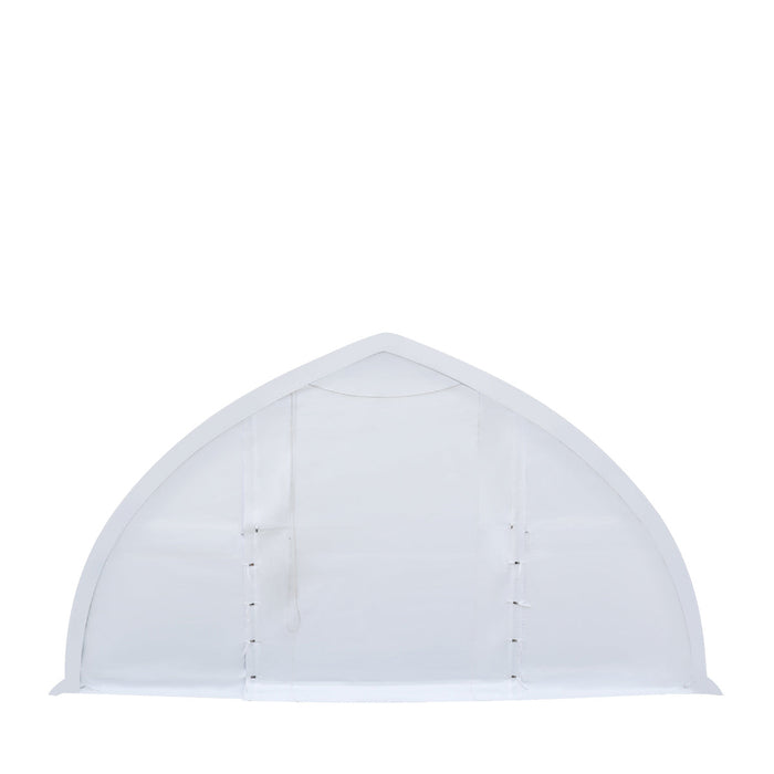 TMG Industrial 30' x 60' Peak Ceiling Storage Shelter with Heavy Duty 11 oz PE Cover & Drive Through Doors, TMG-ST3060E(Previously ST3060)