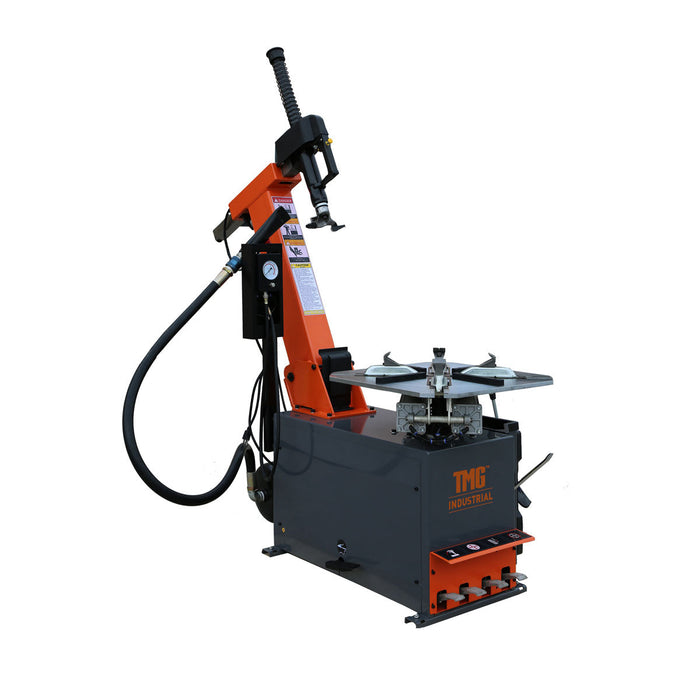 TMG Industrial Tilt-Back Semi-Automatic Tire Changer, Bead Blaster & Air Tank, 14”-28” Rim Clamping, Step Pedal Control, 3 HP Motor, CETL Certified For Canada/USA, TMG-TC28