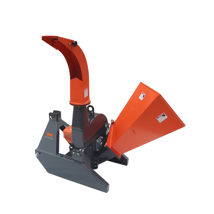 TMG Industrial Sub Compact 3-Point Wood Chipper, 4" Chipping Capacity, Category 1 Hookup, 30-50 HP Tractor, PTO Shaft Included, TMG-WC42