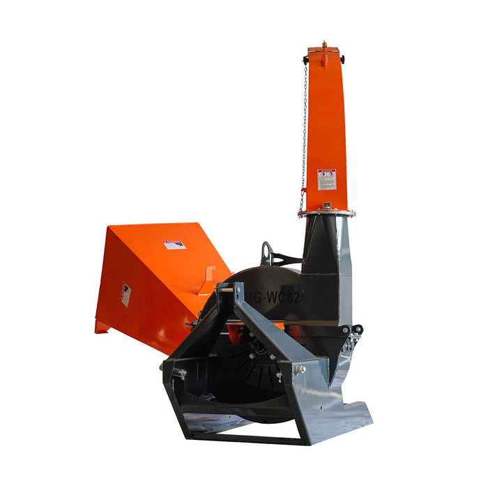 TMG Industrial Compact 3-Point Wood Chipper, 6" Chipping Capacity, Category 1 Hookup, 30-75 HP Tractor, PTO Shaft Included, TMG-WC62